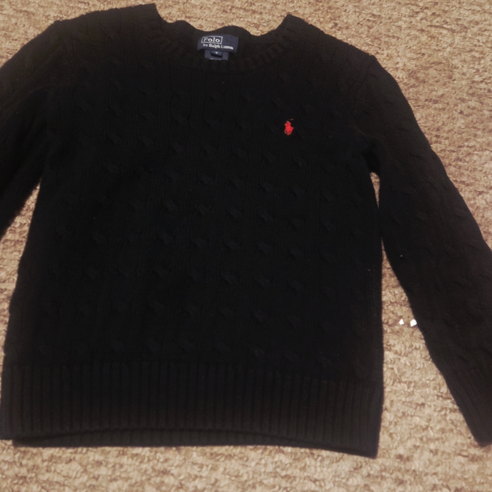 Ralph Lauren Black Cable Knit Sweater